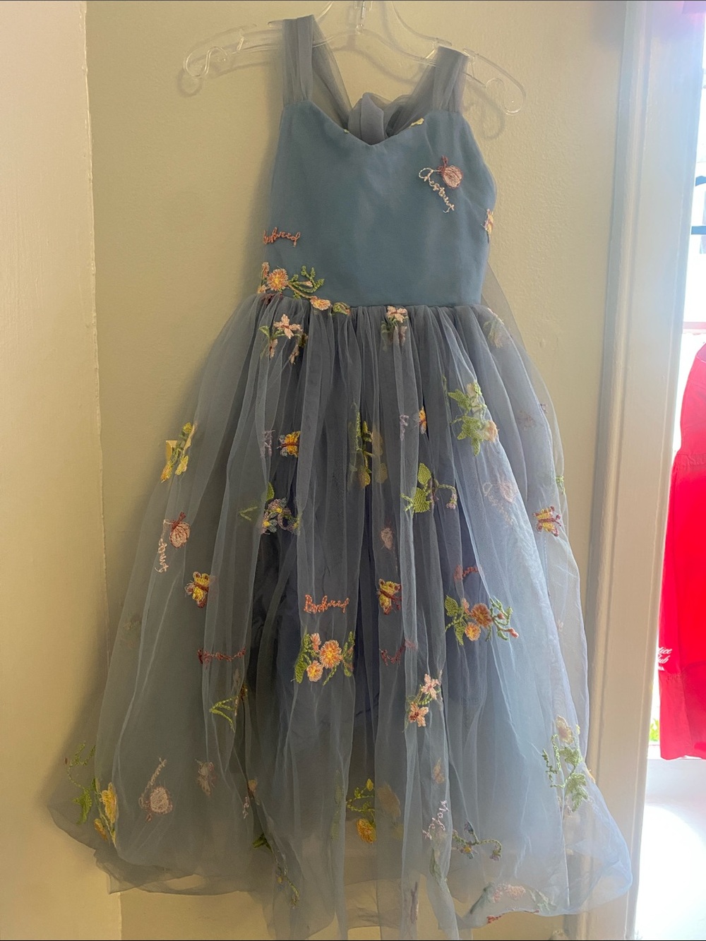 2bunnies blue tulle with floral adjustment ties
